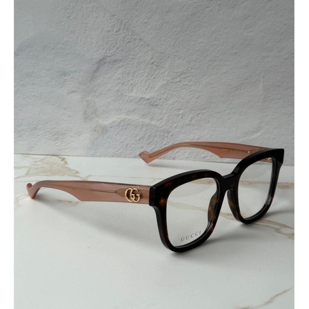 NEW Gucci GG0958O Brown Pink Square Eyeglass Frames